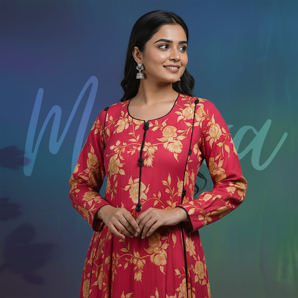 Crimson Grace – 2 Piece Stitched Printed Suit