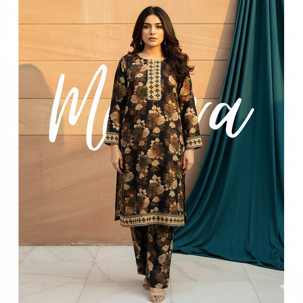 Autumn Luxe – 2 Piece Stitched Printed Suit