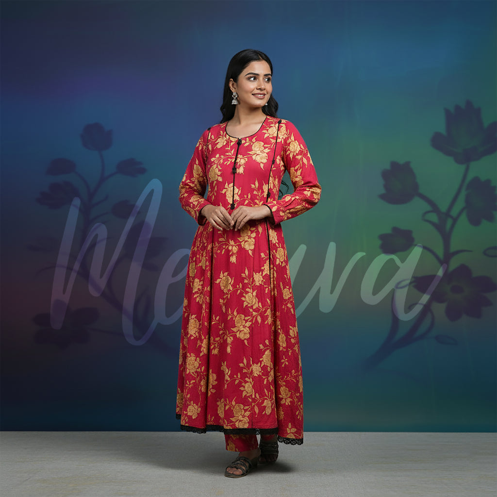 Crimson Grace – 2 Piece Stitched Printed Suit