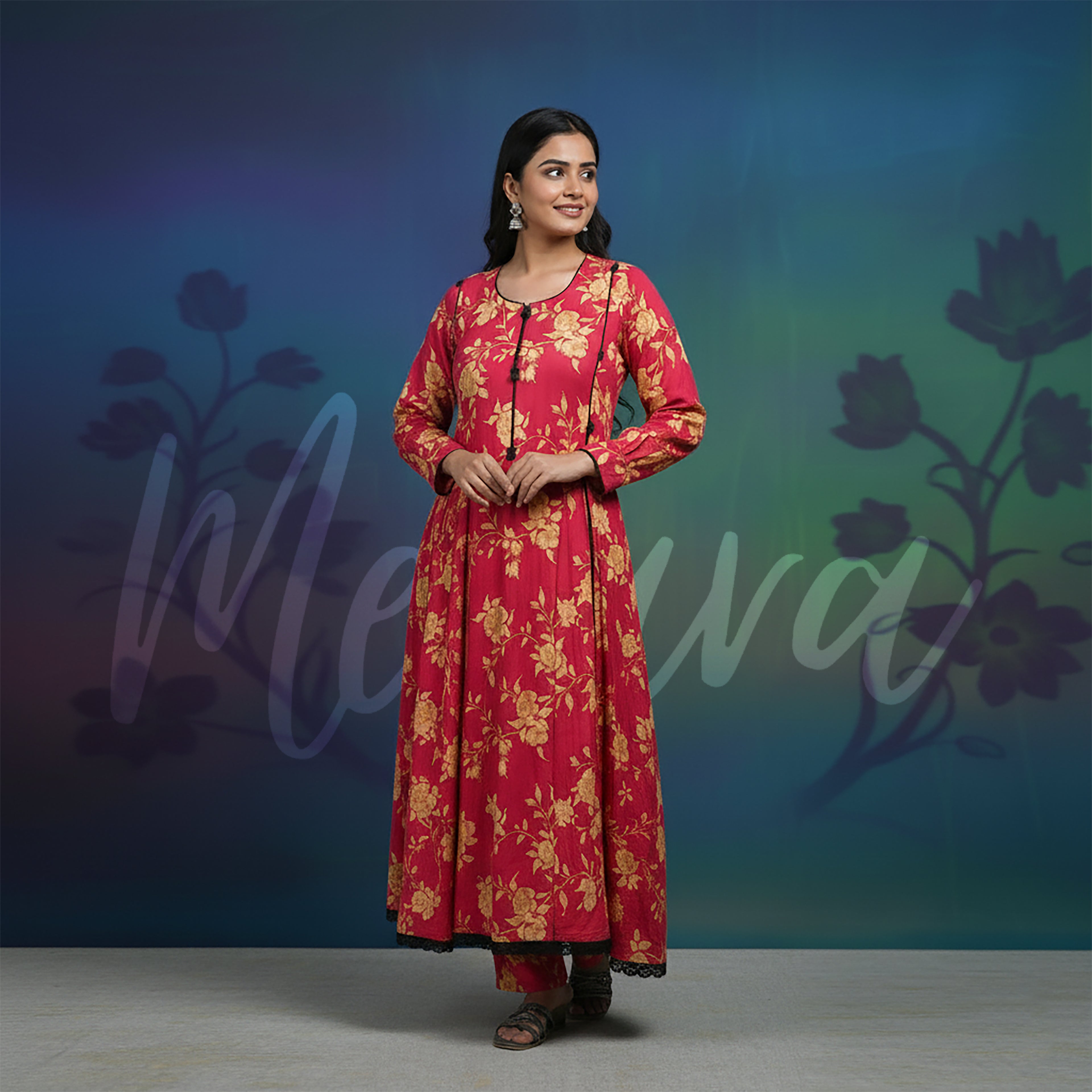 Crimson Grace – 2 Piece Stitched Printed Suit