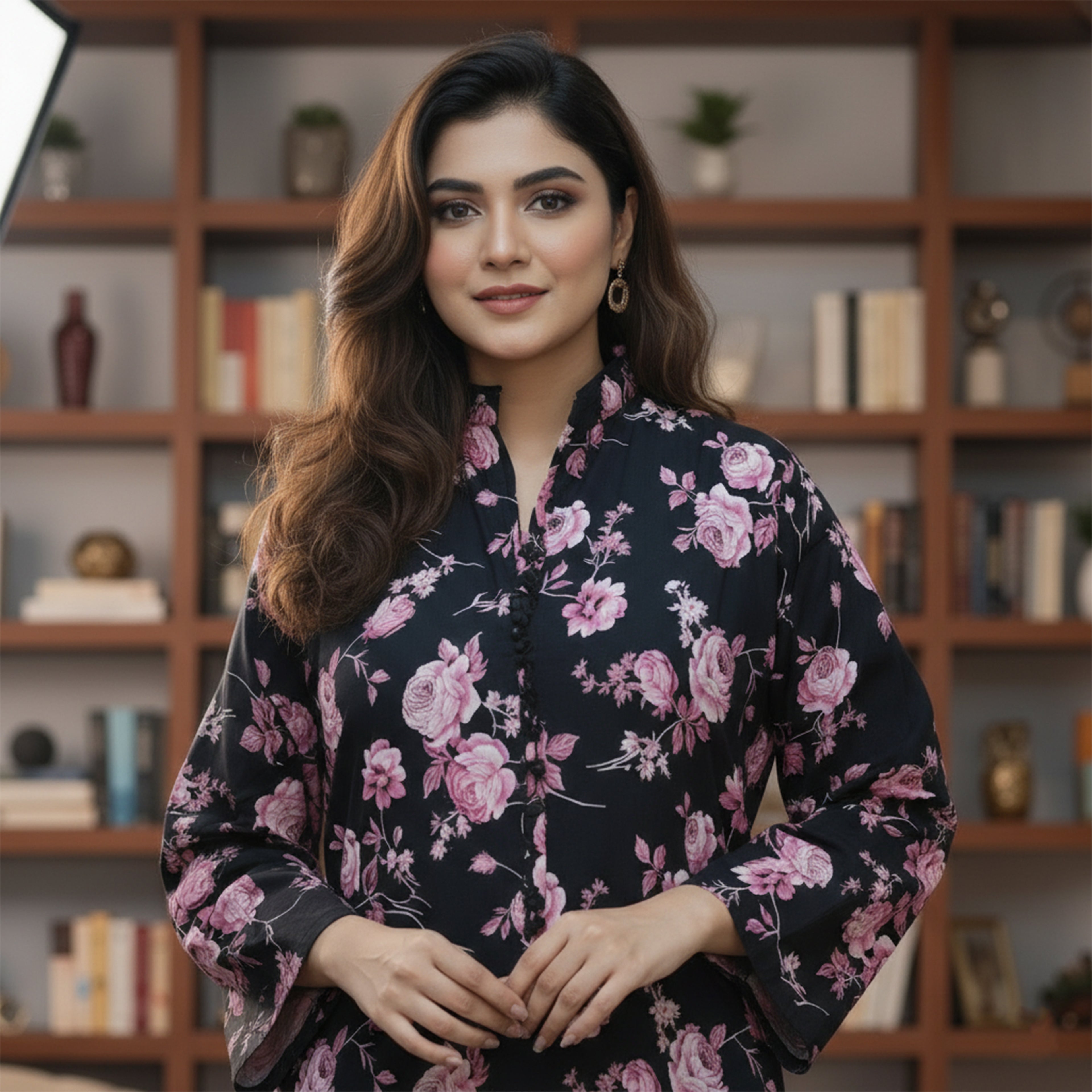 Midnight Bloom – 2 Piece (Stitched) Printed Suit