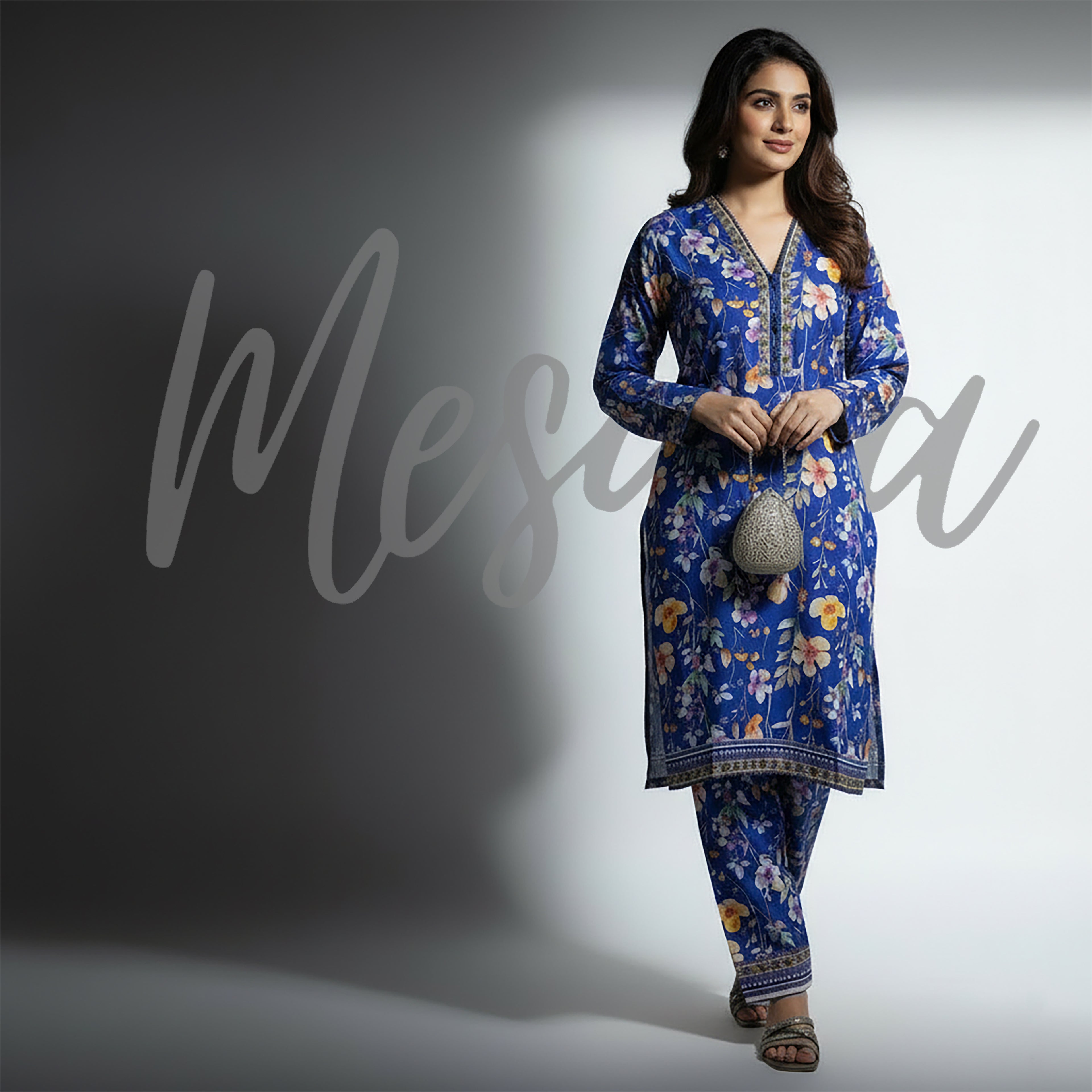Royal Bloom – 2 Piece Stitched Printed Suit