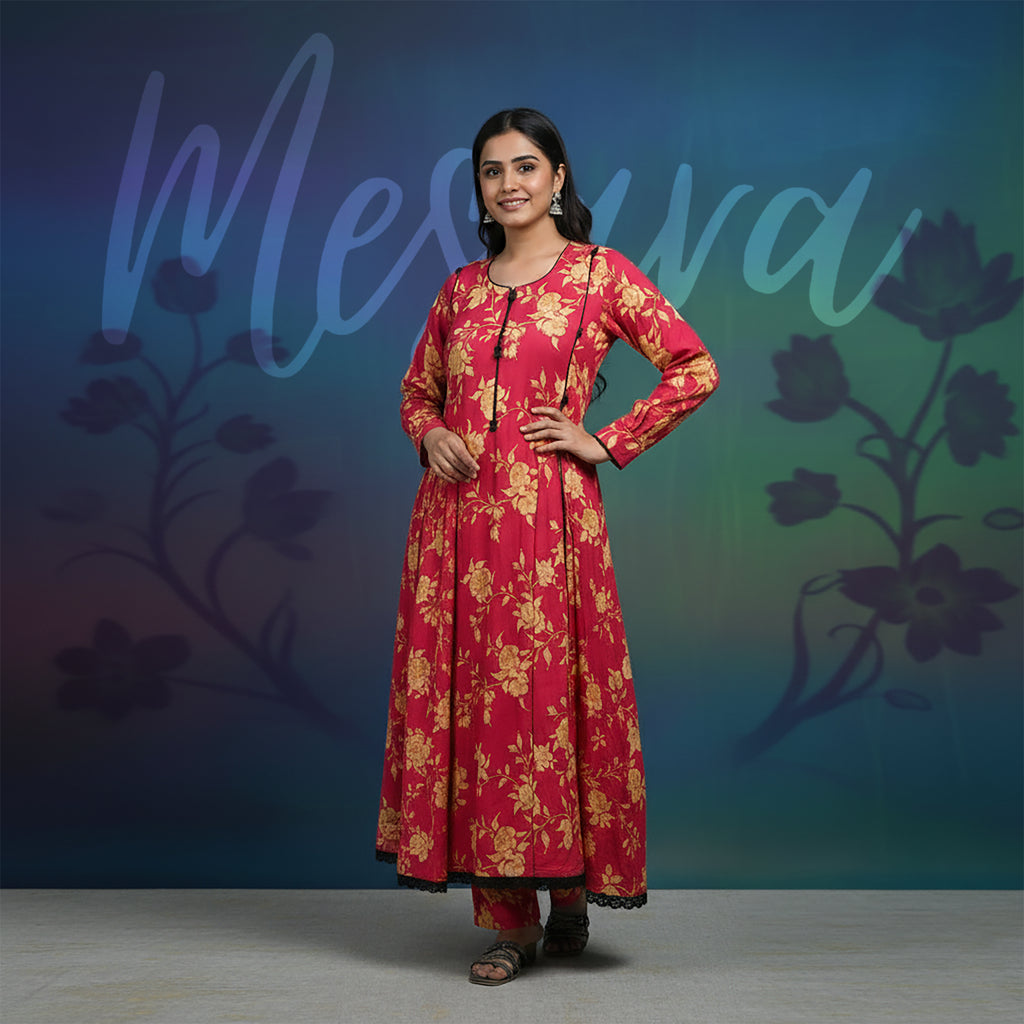 Crimson Grace – 2 Piece Stitched Printed Suit