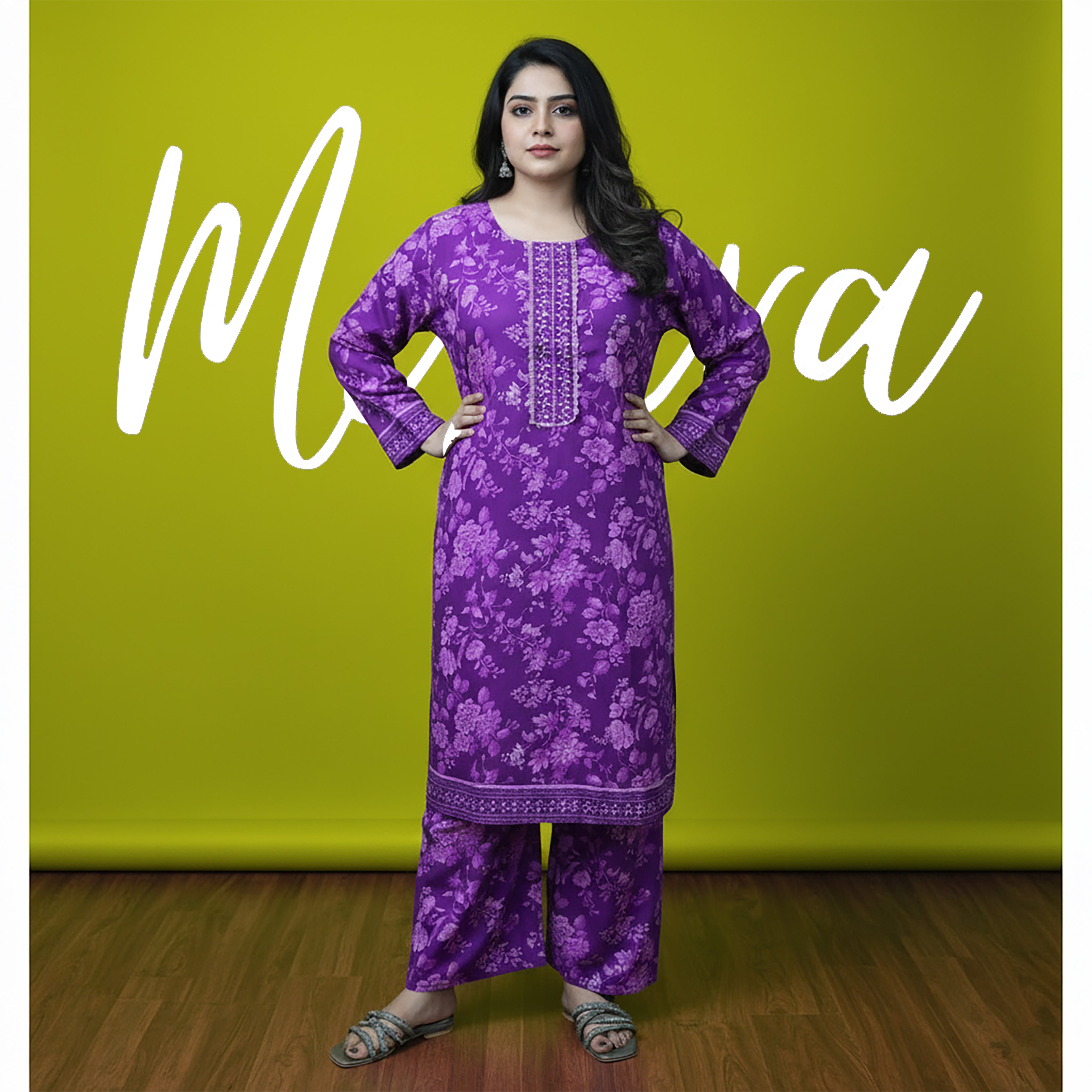 Violet Charm – 2 Piece Stitched Printed Suit