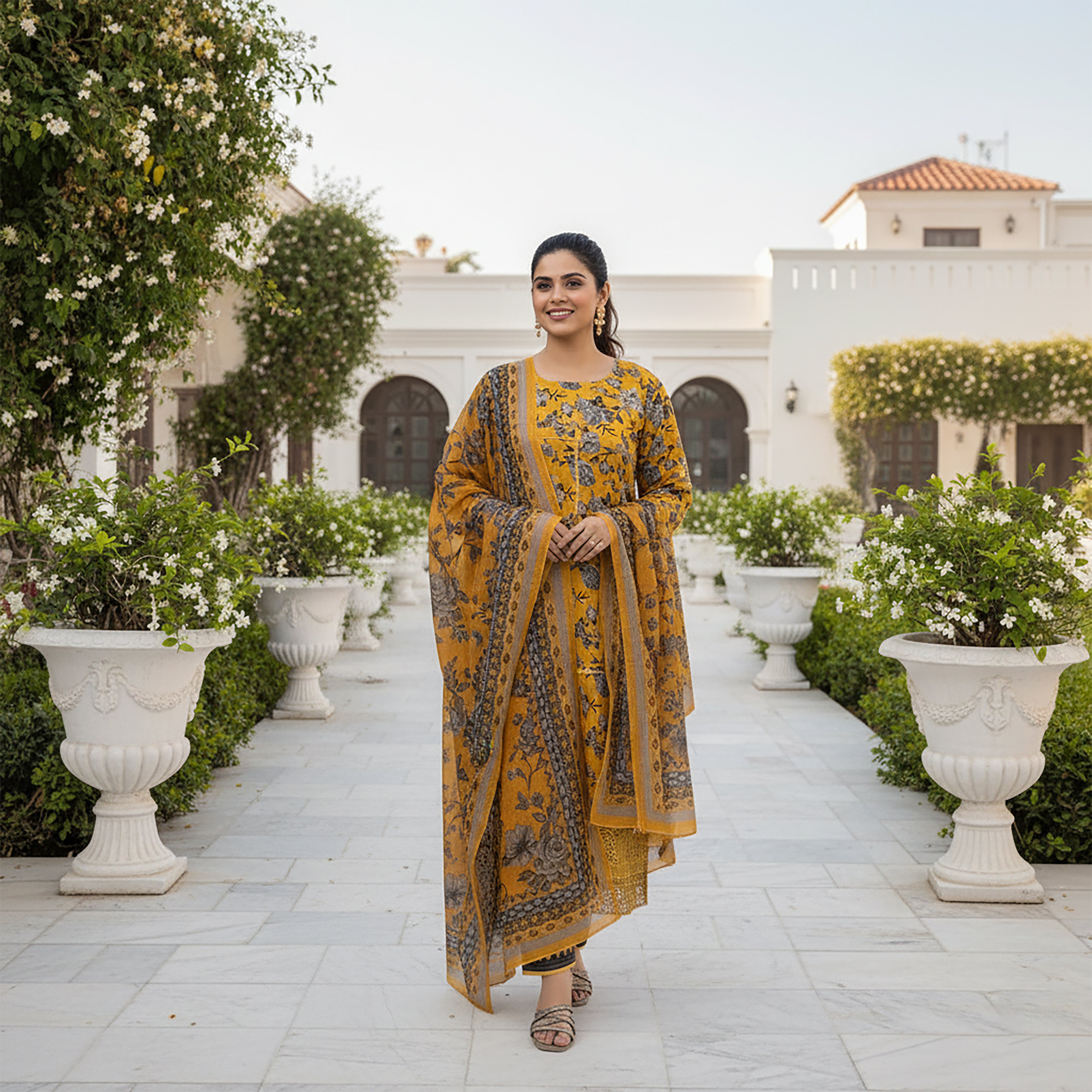 Zar-e-Aftab - 3 piece Stitched Print+ Embroidery