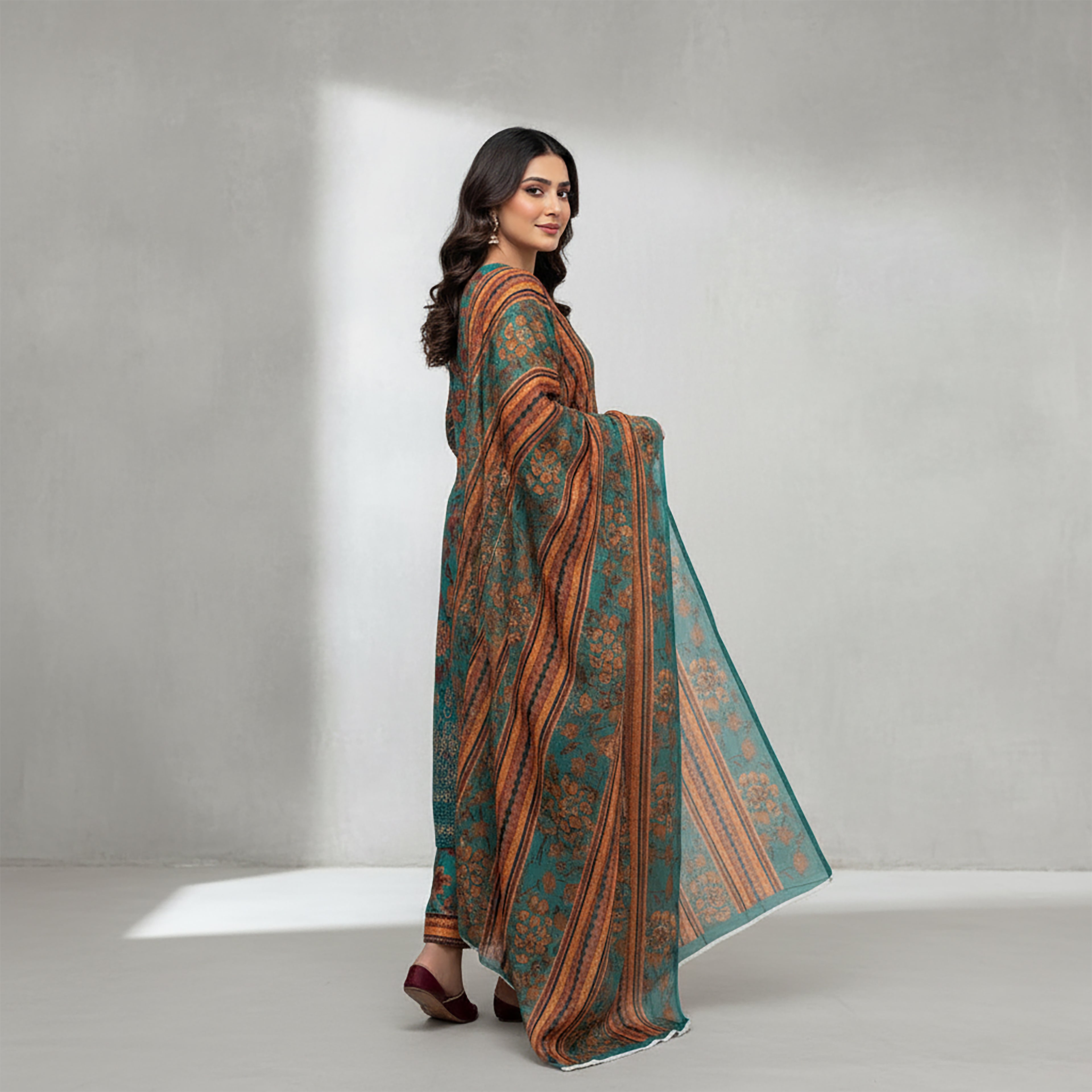 Zamurd Rustica - 3-piece stitched Print+ Embroidery