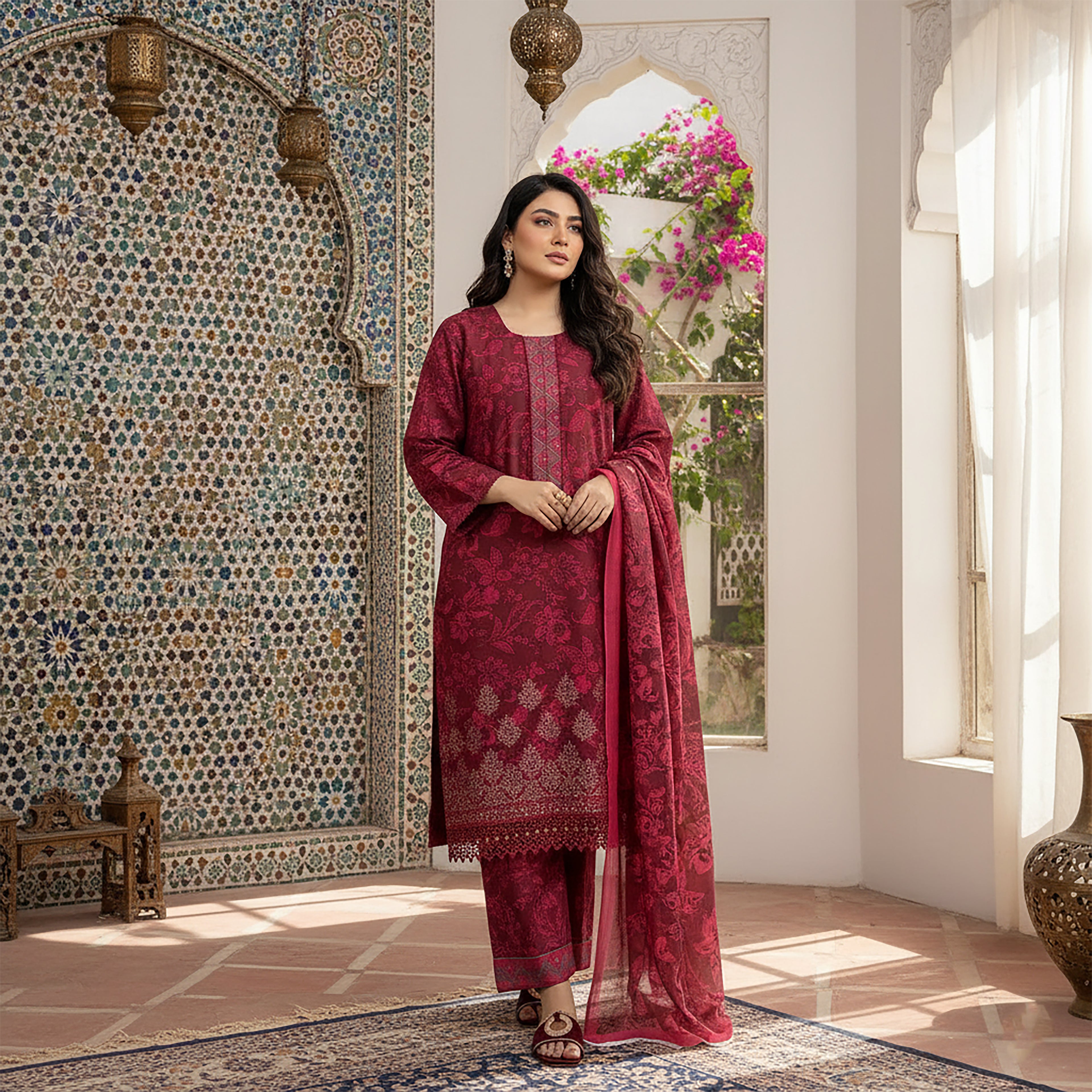 Rubaab-e-Ruby - 3-piece Stitched Print+ Embroidery