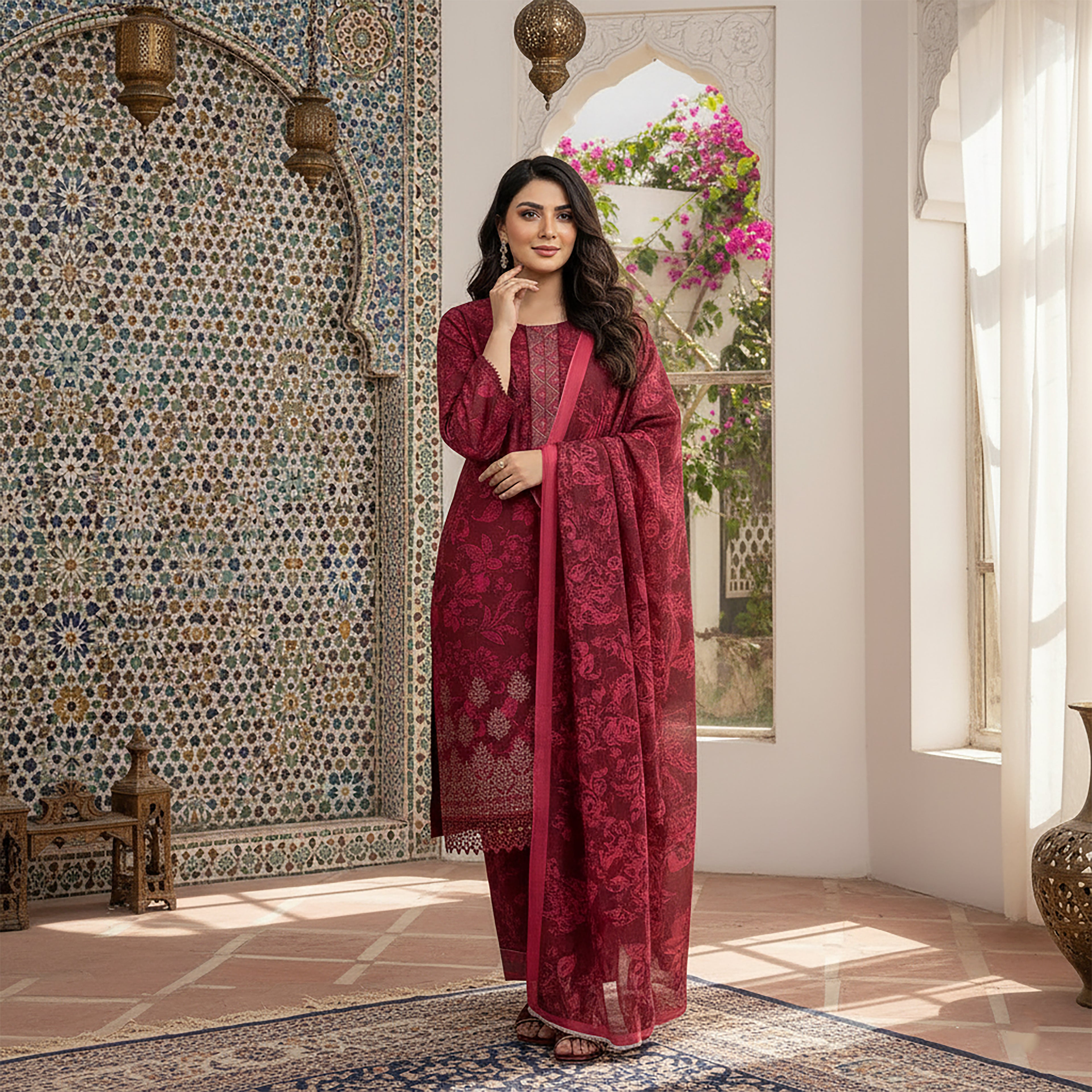 Rubaab-e-Ruby - 3-piece Stitched Print+ Embroidery