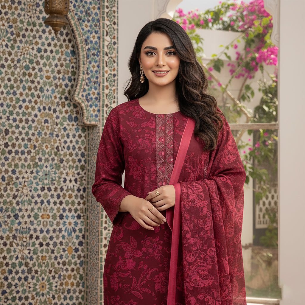 Rubaab-e-Ruby - 3-piece Stitched Print+ Embroidery