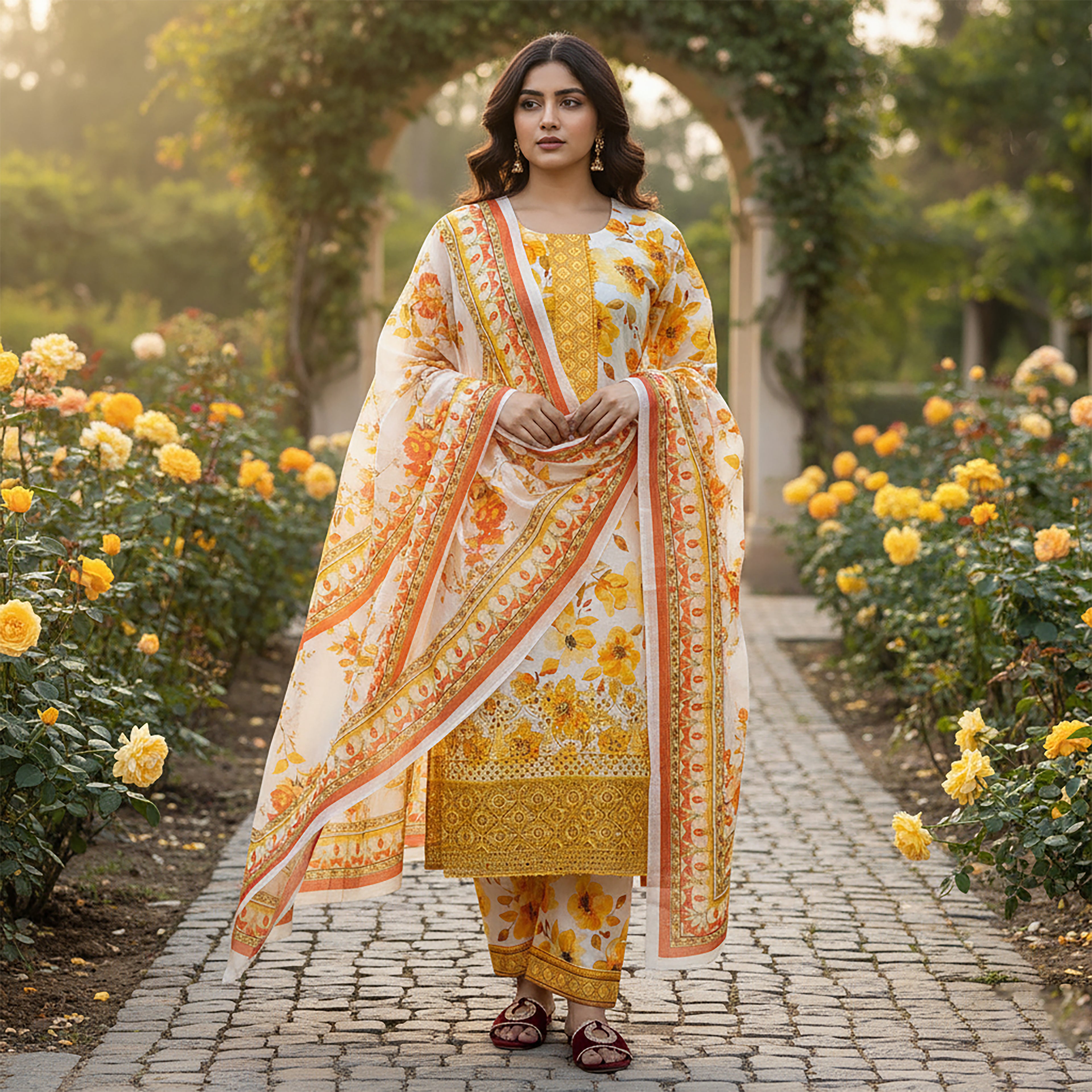 Zard Bahaar - 3 pieces Stitched Print+ Embroidery