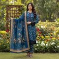 Neel Gulistan - 3 pieces Stitched Print+ Embroidery