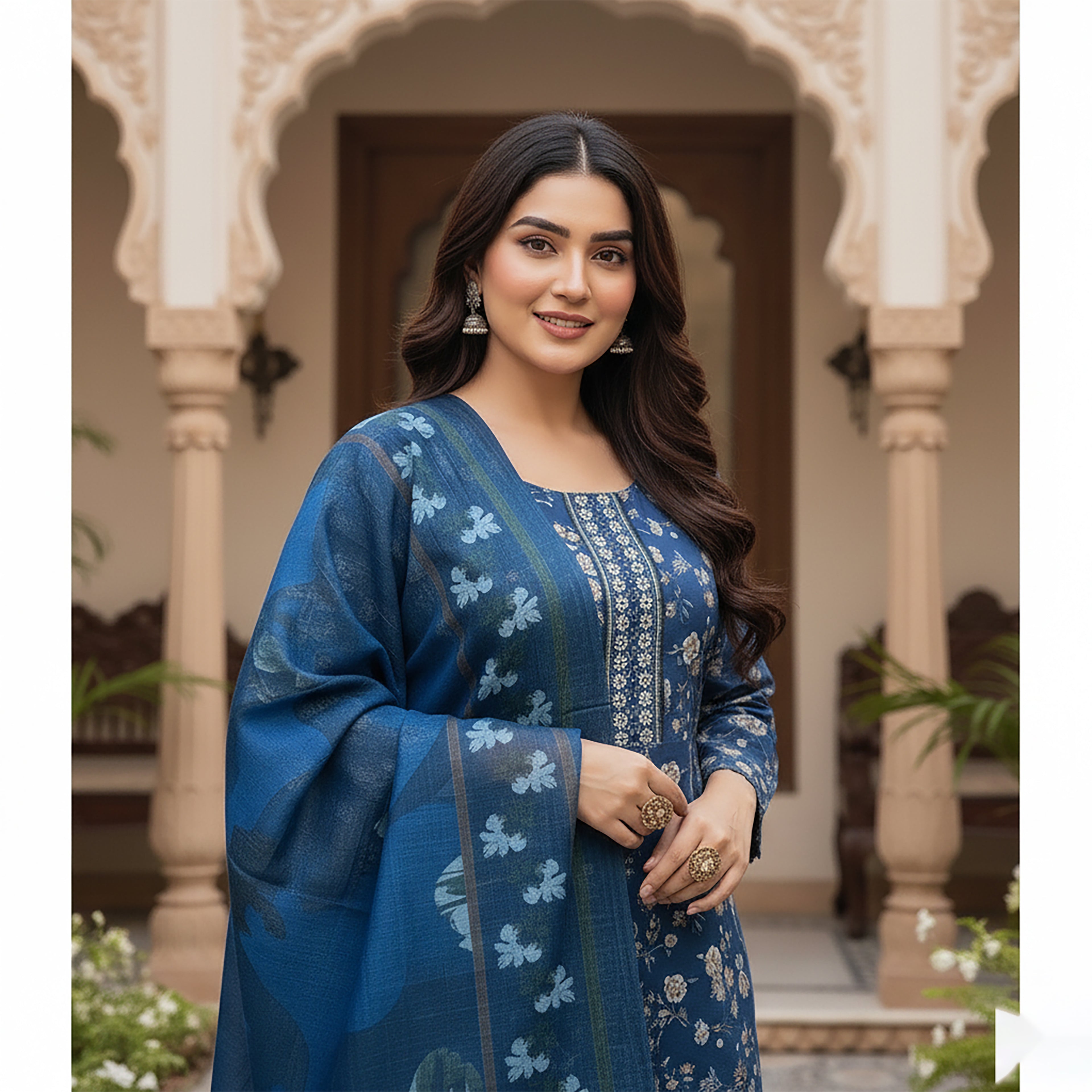 Midnight Gulnaar - 3-piece stitched Print+ Embroidery